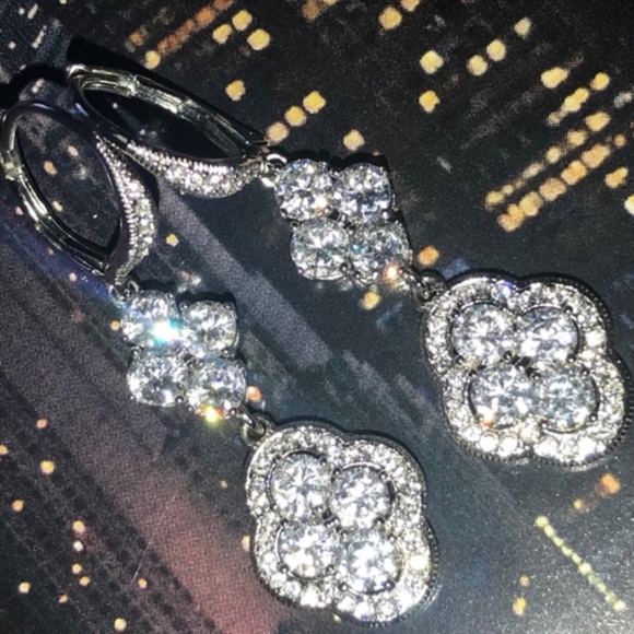 Nadri Jewelry - Nadri Cubic Zirconia Clover Chandelier Earrings